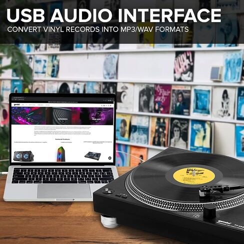 Gemini Sound TT-4000 Professional Direct-Drive DJ Turntable, High Torque, 3 Speeds Vinyl Record Player, Switchable Phono Preamp, Variable Pitch Control, Die-Cast Aluminum Platter, USB Audio Interface in Kuwait