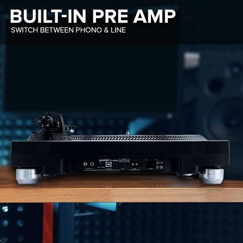 Gemini Sound TT-4000 Professional Direct-Drive DJ Turntable, High Torque, 3 Speeds Vinyl Record Player, Switchable Phono Preamp, Variable Pitch Control, Die-Cast Aluminum Platter, USB Audio Interface in Kuwait