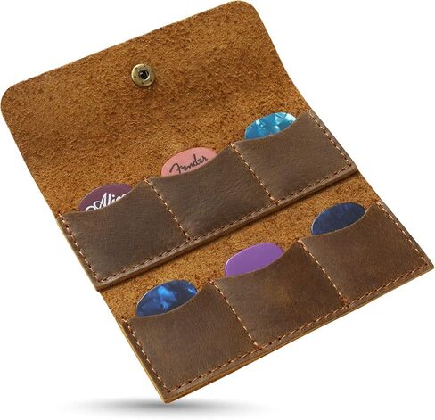 حافظة اختيار الجيتار الشخصية من جاك آند كريس، حامل اختيار الجيتار الجلدي، حامل ريشة الجيتار، هدايا فريدة لعازف الجيتار، JC60-8N in Kuwait