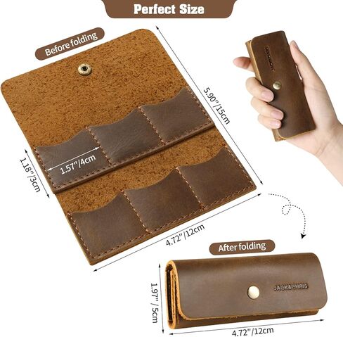 حافظة اختيار الجيتار الشخصية من جاك آند كريس، حامل اختيار الجيتار الجلدي، حامل ريشة الجيتار، هدايا فريدة لعازف الجيتار، JC60-8N in Kuwait