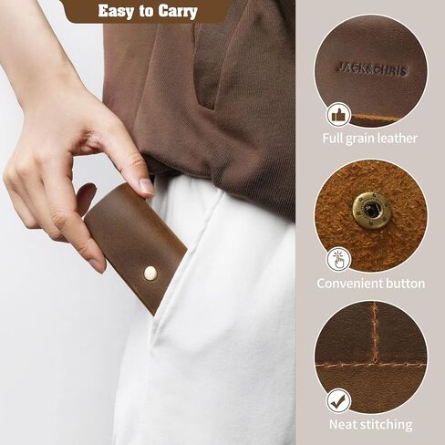 حافظة اختيار الجيتار الشخصية من جاك آند كريس، حامل اختيار الجيتار الجلدي، حامل ريشة الجيتار، هدايا فريدة لعازف الجيتار، JC60-8N in Kuwait