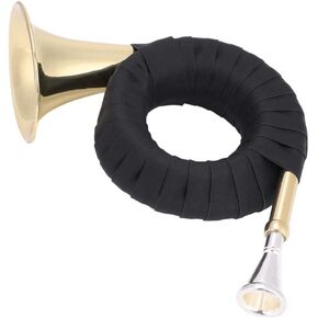 Brass Hunting Horn, Pocket Brass Bb Hunting Horn with Velvet Bag, Bracket, Clean Cloth in Saudi Arabia