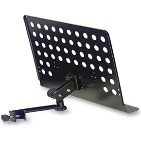 حامل موسيقى صغير Stagg MUS-ARM 1 مع ذراع حامل قابل للربط، أسود