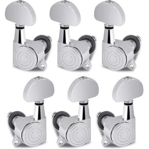 Metallor Locking Guitar String Tuning Pegs Tuning Keys Machine Heads Tuners for Electric Guitar or Acoustic Guitar 3L 3R Half Round Head Black.