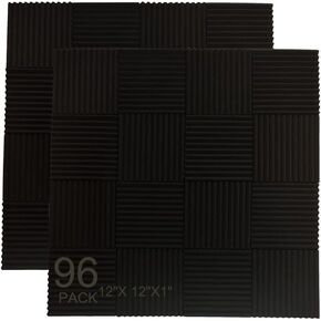 96 Pack Blue/black Absorb the echo Acoustic Foam Panel Wedge Studio Soundproofing Wall Tiles 12" X 12" X 1"(Accompanied By Double-Sided Adhesive Tape) in Saudi Arabia