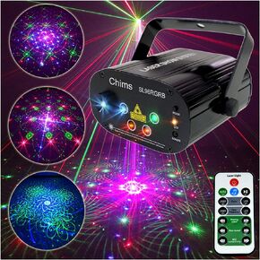 DJ Light Show Projector Red Green Blue LED 96 Patterns RGRB Music Sound Activated Lighting Projector for Christmas Thanksgiving Party Holiday Festival Gift Family Party Disco Xmas