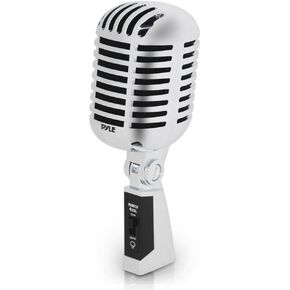 Pyle Classic Retro Dynamic Vocal Microphone - Old Vintage Style Unidirectional Cardioid Mic with XLR Cable - Universal Stand Compatible - Live Performance, In Studio Recording, Black