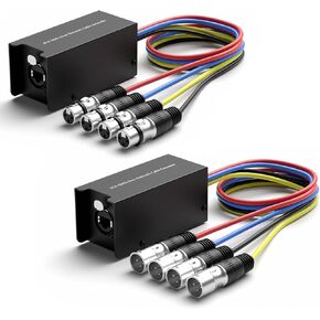 وصلة تمديد صندوق اكس ال ار بتصميم ثعبان بطول 3.3 قدم و4 قنوات من داسيمورا، عبوة من قطعتين من كيبل اكس ال ار سنيك لاضاءة المسرح واستوديو التسجيل (ذكر + 1 انثى (صندوق كيبل اسود) in Kuwait