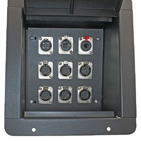 علبة أرضية مسرح صوت Pro أسود (6-XLR أنثى + 1-XLR ذكر + 1 1/4 بوصة TRS + 1 CAT5 إيثرنت) in Kuwait