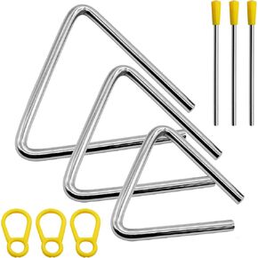 3 Pcs Percussion Triangles With Strikers, 4 Inch 5 Inch 6 Inch Steel Triangle Instrument with Striker Rhythm Triangle Instrument Triangle Percussion Instrument in Saudi Arabia