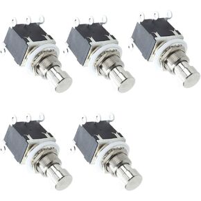 ESUPPORT Black 3PDT 9 Pins Box Stomp Guitar Effect Pedal Foot Switch True Bypass Metal Pack of 5