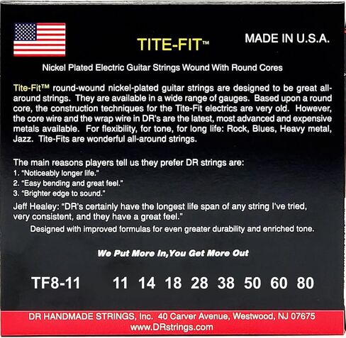 DR Strings TITE FIT Electric Guitar Strings (TF8-11) in Kuwait