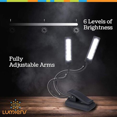 Lumiens Brooklyn - Music Stand Light Clip On - LED Musician Lamp for All Music Stands, Pianos, Orchestra Pits, Work Tables, Desks, and More - #1 Among Music Stand Lights - AAA Battery Powered in Saudi Arabia