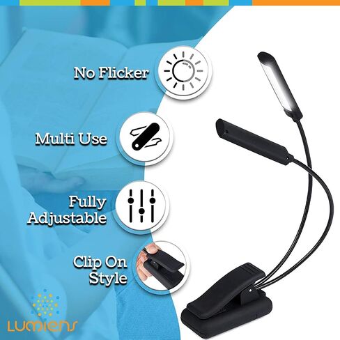 Lumiens Brooklyn - Music Stand Light Clip On - LED Musician Lamp for All Music Stands, Pianos, Orchestra Pits, Work Tables, Desks, and More - #1 Among Music Stand Lights - AAA Battery Powered in Saudi Arabia