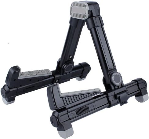 حامل قيثارة بإطار متين وسهل الطي من سبائك الألومنيوم، باللون الأسود in Kuwait