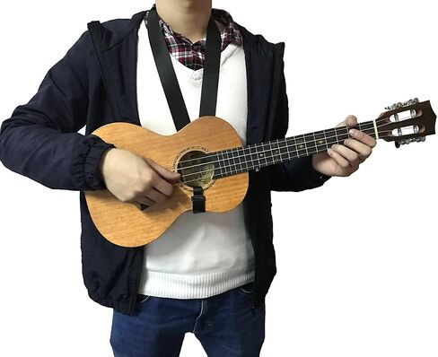 Double Use Adjustable Nylon Ukulele Strap - Can be Use as Ukulele Neck Strap or Ukulele Shoulder Strap (BLACK) in Saudi Arabia
