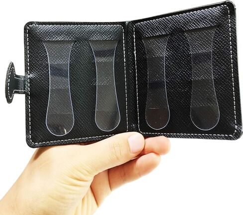 حامل عزف غيتار من الجلد الناعم من نوع المحفظة، 12 قطعة، مناسبة لـ 6 سلسلة/4 خيوط جيتار/الباس / القيثارة (سوداء) in Kuwait