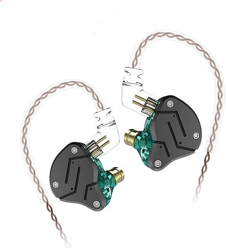 KZ ZSN Hybrid Driver IEM Detachable Tangle-Free Cable Musicians (Black Cyan) in Saudi Arabia