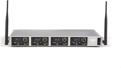 نظام مراقبة الأذن CAD Audio GXLIEM4 Frequency Agile Wireless داخل الأذن - أربعة مزيج منفصل - يتضمن 4 سماعات أذن MEB1، و4 أجهزة استقبال Bodypack، وأذنين مثبتتين على حامل ومجموعة نقل الهوائي، أسود in Kuwait