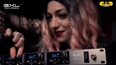 نظام مراقبة الأذن CAD Audio GXLIEM4 Frequency Agile Wireless داخل الأذن - أربعة مزيج منفصل - يتضمن 4 سماعات أذن MEB1، و4 أجهزة استقبال Bodypack، وأذنين مثبتتين على حامل ومجموعة نقل الهوائي، أسود in Kuwait