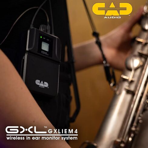 نظام مراقبة الأذن CAD Audio GXLIEM4 Frequency Agile Wireless داخل الأذن - أربعة مزيج منفصل - يتضمن 4 سماعات أذن MEB1، و4 أجهزة استقبال Bodypack، وأذنين مثبتتين على حامل ومجموعة نقل الهوائي، أسود in Kuwait