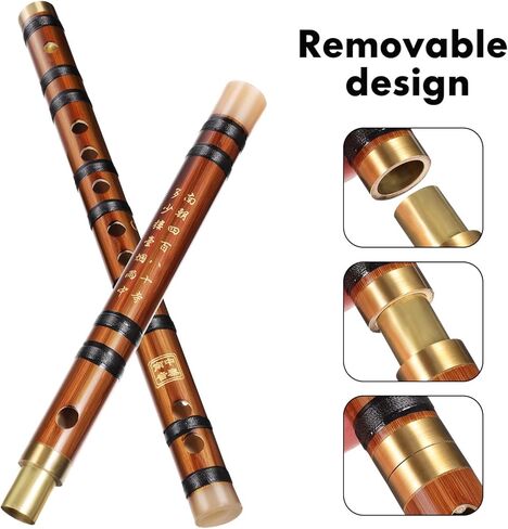 Milisten Bamboo Flute Musical Instruments, Key G Wooden Flute Traditional Chinese Flute Dizi Instrument for Kids Adults Beginners, Flute with Flute Membranes and Storage Box in Kuwait