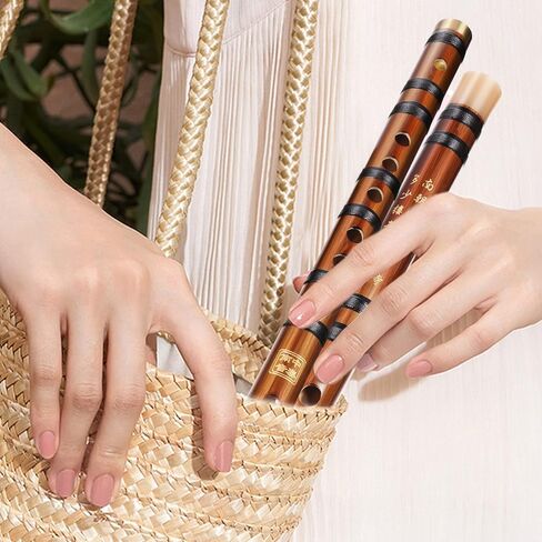 Milisten Bamboo Flute Musical Instruments, Key G Wooden Flute Traditional Chinese Flute Dizi Instrument for Kids Adults Beginners, Flute with Flute Membranes and Storage Box in Kuwait
