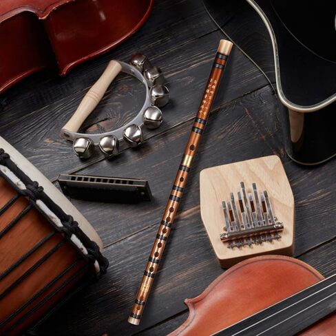 Milisten Bamboo Flute Musical Instruments, Key G Wooden Flute Traditional Chinese Flute Dizi Instrument for Kids Adults Beginners, Flute with Flute Membranes and Storage Box in Kuwait