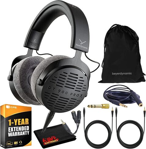 beyerdynamic DT 900 Pro X Open-Back Studio Headphones Bundle with Detachable Cable, Headphone Splitter, Extension Cable, and Extended Protection Plan in Saudi Arabia