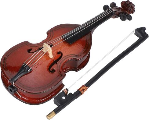 Mini Bass Ornaments, Wooden Musical Instrument Model with Storage Box Miniature Desktop Decoration for Kids Adults Gifts in Saudi Arabia