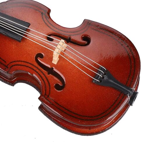 Mini Bass Ornaments, Wooden Musical Instrument Model with Storage Box Miniature Desktop Decoration for Kids Adults Gifts in Saudi Arabia