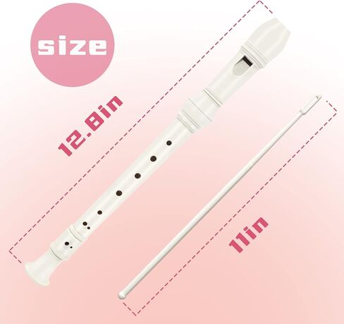 Soulmate Recorder Instrument for Kids Toddler Beginners Students German Style C Key Soprano Recorder Instrument 8 Holes 3 Piece ABS Descant Recorders with Cleaning Kit, Packing Bag (Black) in Kuwait