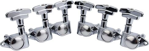 Guyker Chrome Guitar Tuning Pegs Tuner Machine Heads - 1:21 Sealed Art Deco Rotomatic Tuners with Imperial Style Head Replacement(3R + 3L Hand) in Saudi Arabia