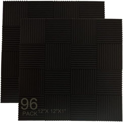 96 Pack Blue/black Absorb the echo Acoustic Foam Panel Wedge Studio Soundproofing Wall Tiles 12" X 12" X 1"(Accompanied By Double-Sided Adhesive Tape) in Saudi Arabia