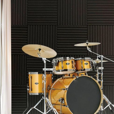 96 Pack Blue/black Absorb the echo Acoustic Foam Panel Wedge Studio Soundproofing Wall Tiles 12" X 12" X 1"(Accompanied By Double-Sided Adhesive Tape) in Saudi Arabia