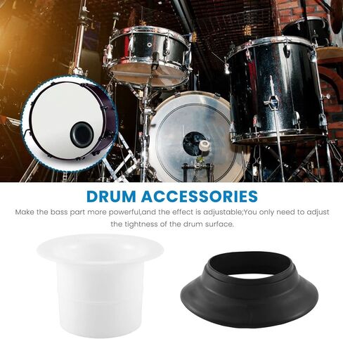 Kenwosen Drum Enhancer ABS Rubber Drum Kick Enhancer with Black Port Hole Protector,Mic Hole Drum,White, (500147201A1) in Saudi Arabia
