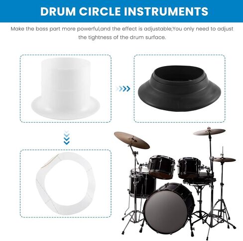 Kenwosen Drum Enhancer ABS Rubber Drum Kick Enhancer with Black Port Hole Protector,Mic Hole Drum,White, (500147201A1) in Saudi Arabia