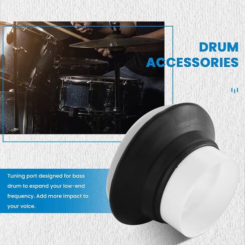 Kenwosen Drum Enhancer ABS Rubber Drum Kick Enhancer with Black Port Hole Protector,Mic Hole Drum,White, (500147201A1) in Saudi Arabia