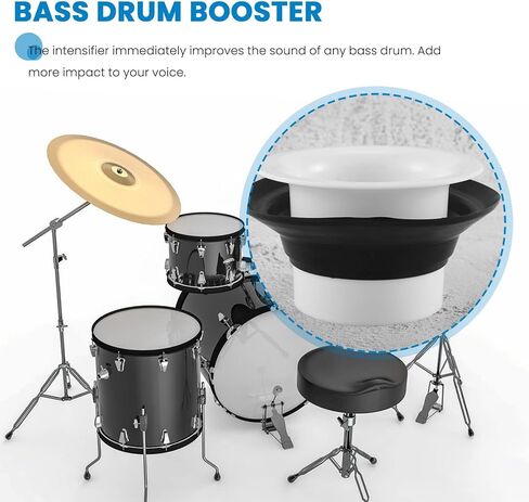 Kenwosen Drum Enhancer ABS Rubber Drum Kick Enhancer with Black Port Hole Protector,Mic Hole Drum,White, (500147201A1) in Saudi Arabia