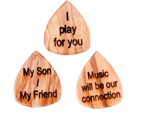 I'll Always Pick You Guitar Pick Holder with 3 pcs wood Guitar Picks Wooden Guitar Shaped Pick Box Unique Music Gift For Couples Father’s Day Mother's Day Musician Family in Kuwait