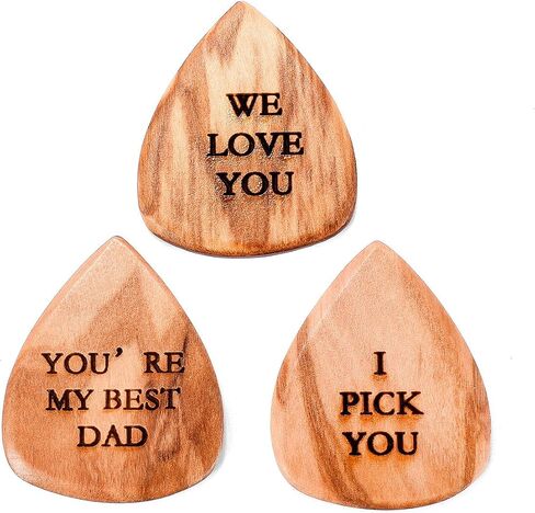 I'll Always Pick You Guitar Pick Holder with 3 pcs wood Guitar Picks Wooden Guitar Shaped Pick Box Unique Music Gift For Couples Father’s Day Mother's Day Musician Family in Kuwait