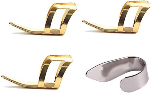 يختار جيتار إصبع الإبهام المعدني من EXCEART جيتار بليكتروم هدية للجيتار الصوتي بانجو القيثارة (ذهبي وفضي) in Kuwait