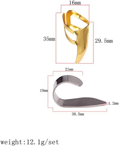 يختار جيتار إصبع الإبهام المعدني من EXCEART جيتار بليكتروم هدية للجيتار الصوتي بانجو القيثارة (ذهبي وفضي) in Kuwait