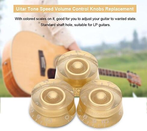 4 قطع من مقابض الجيتار الكهربائي، مقابض بديلة للتحكم في مستوى الصوت وسرعة نغمة الجيتار للجيتار الكهربائي Les Paul LP (ذهبي) in Kuwait