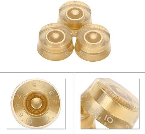 4 قطع من مقابض الجيتار الكهربائي، مقابض بديلة للتحكم في مستوى الصوت وسرعة نغمة الجيتار للجيتار الكهربائي Les Paul LP (ذهبي) in Kuwait