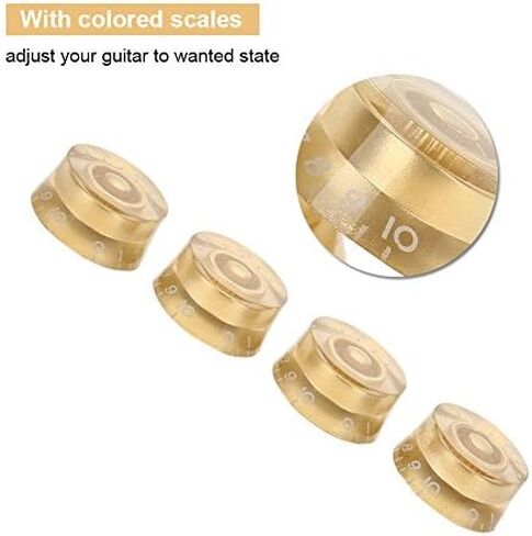 4 قطع من مقابض الجيتار الكهربائي، مقابض بديلة للتحكم في مستوى الصوت وسرعة نغمة الجيتار للجيتار الكهربائي Les Paul LP (ذهبي) in Kuwait