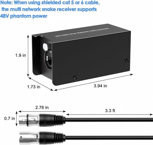 وصلة تمديد صندوق اكس ال ار بتصميم ثعبان بطول 3.3 قدم و4 قنوات من داسيمورا، عبوة من قطعتين من كيبل اكس ال ار سنيك لاضاءة المسرح واستوديو التسجيل (ذكر + 1 انثى (صندوق كيبل اسود) in Kuwait