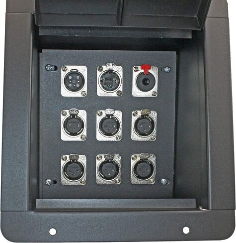 MCSPROAUDIO Pro Audio Recess Stage Floor Box Black (6-XLR Female + 1-XLR Male + 1 1/4" TRS + 1 CAT5 Ethernet) in Saudi Arabia