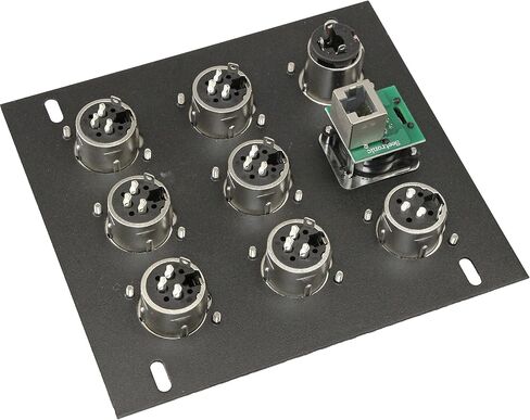 MCSPROAUDIO Pro Audio Recess Stage Floor Box Black (6-XLR Female + 1-XLR Male + 1 1/4" TRS + 1 CAT5 Ethernet) in Saudi Arabia