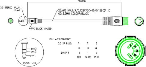 كابل ذكر 5-Pin DIN، قابس 5 Pin Din MIDI إلى 3.5 مم (1/8 بوصة) كابل صوت ستيريو TRS ستيريو ذكر لتشغيل مخرج إشارة الآلة الموسيقية الإلكترونية 3 متر (10 أقدام، 3.5M-5 DIN M) in Saudi Arabia